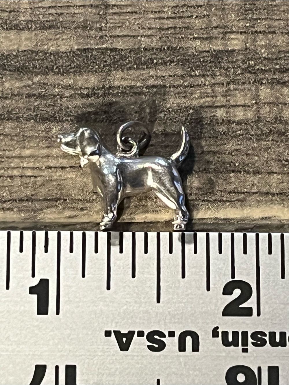 Sterling Silver Dog Charm Pendant-not hollow. Beagle?